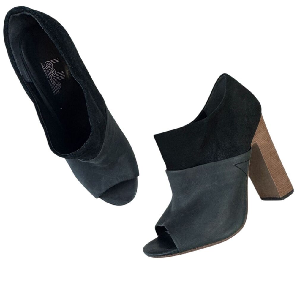 Belle Sigerson Morrison Wood Block Heel Peep Toe Ankle Bootie Womens 9B